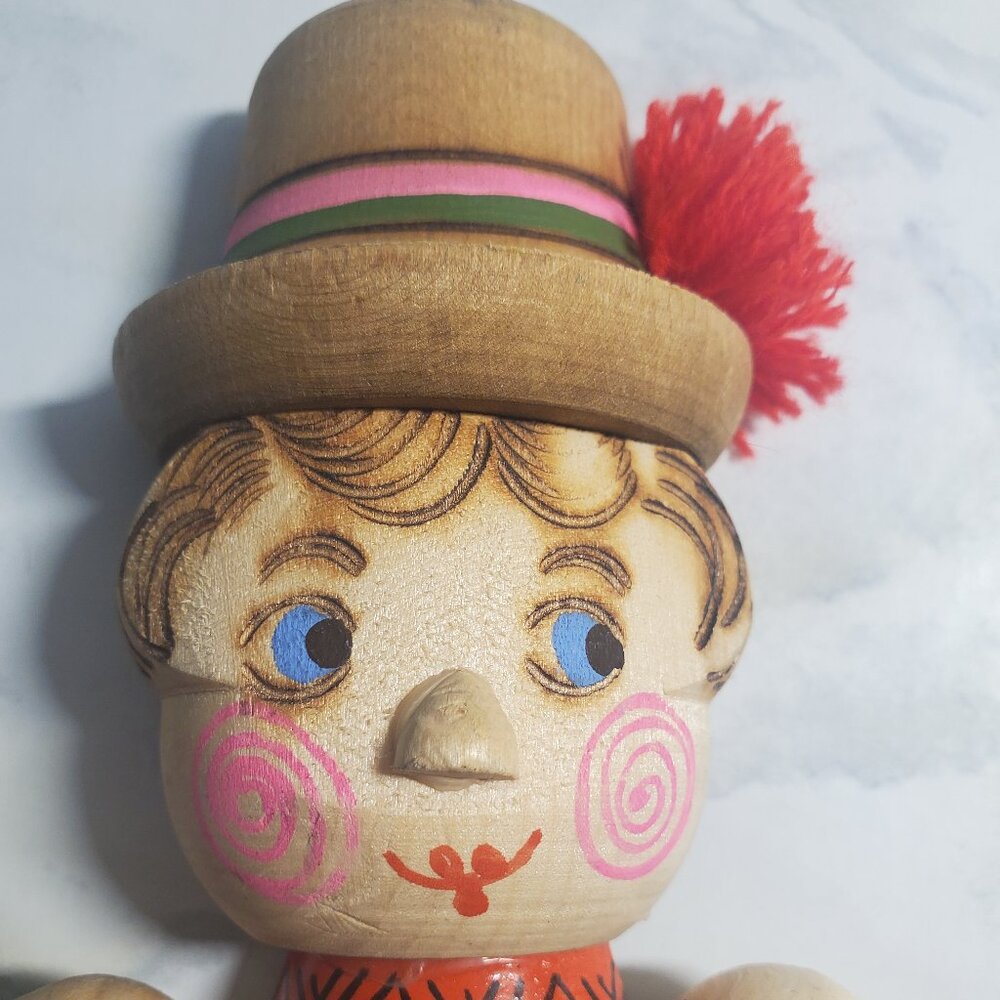 Vintage 80s Beriozka Russian Folk Art Wooden Doll